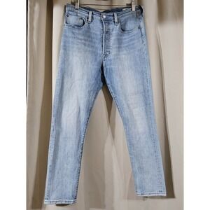 Levi's 501 High Rise Cropped Skinny Jeans Selvedge Light Wash Womens 32x29